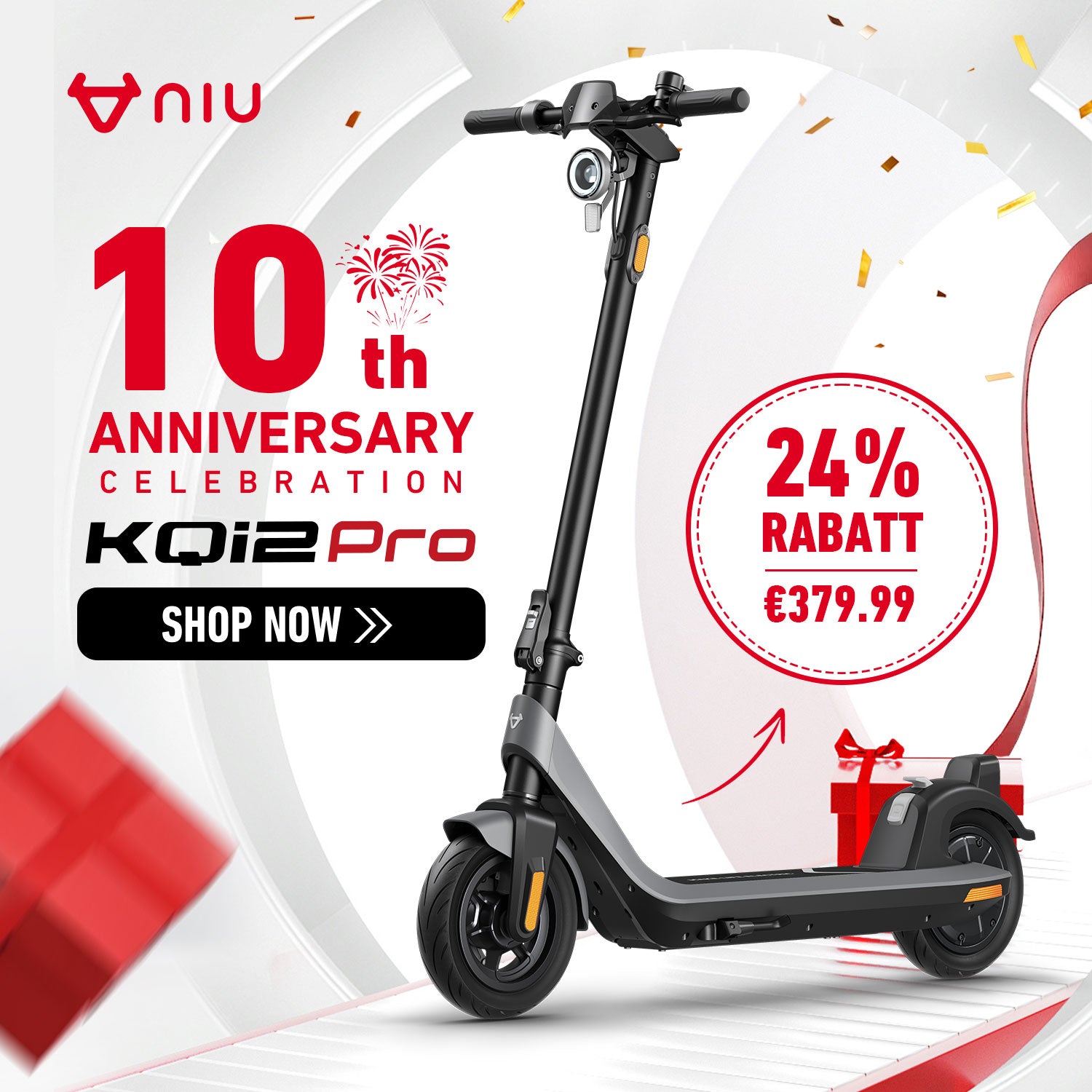 NIU KQi2 Pro Elektrotretroller mit Straßenzulassung | Reichweite 40km