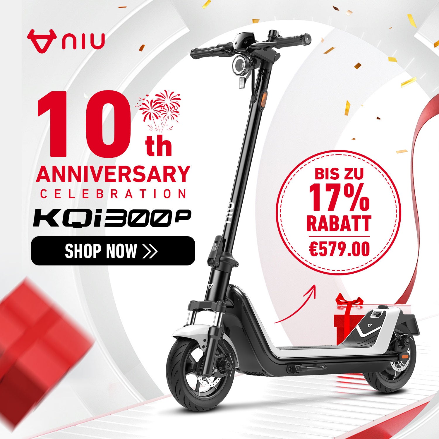 NIU KQi 300P  Elektrotretroller mit All-Terrain-Federung und Straßenzulassung | Reichweite 48km