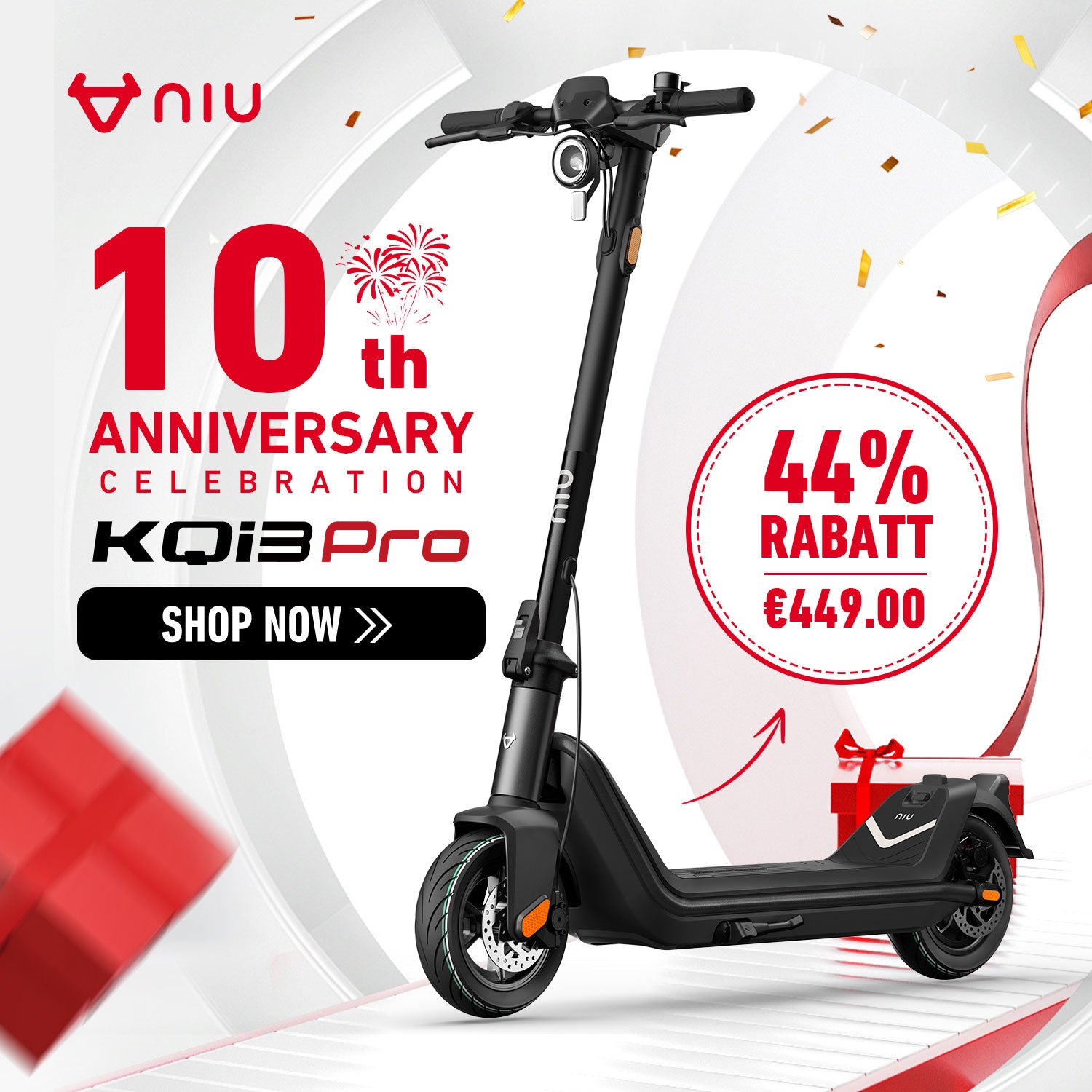 NIU KQi3 Pro Elektrotretroller mit Straßenzulassung | Reichweite 50km