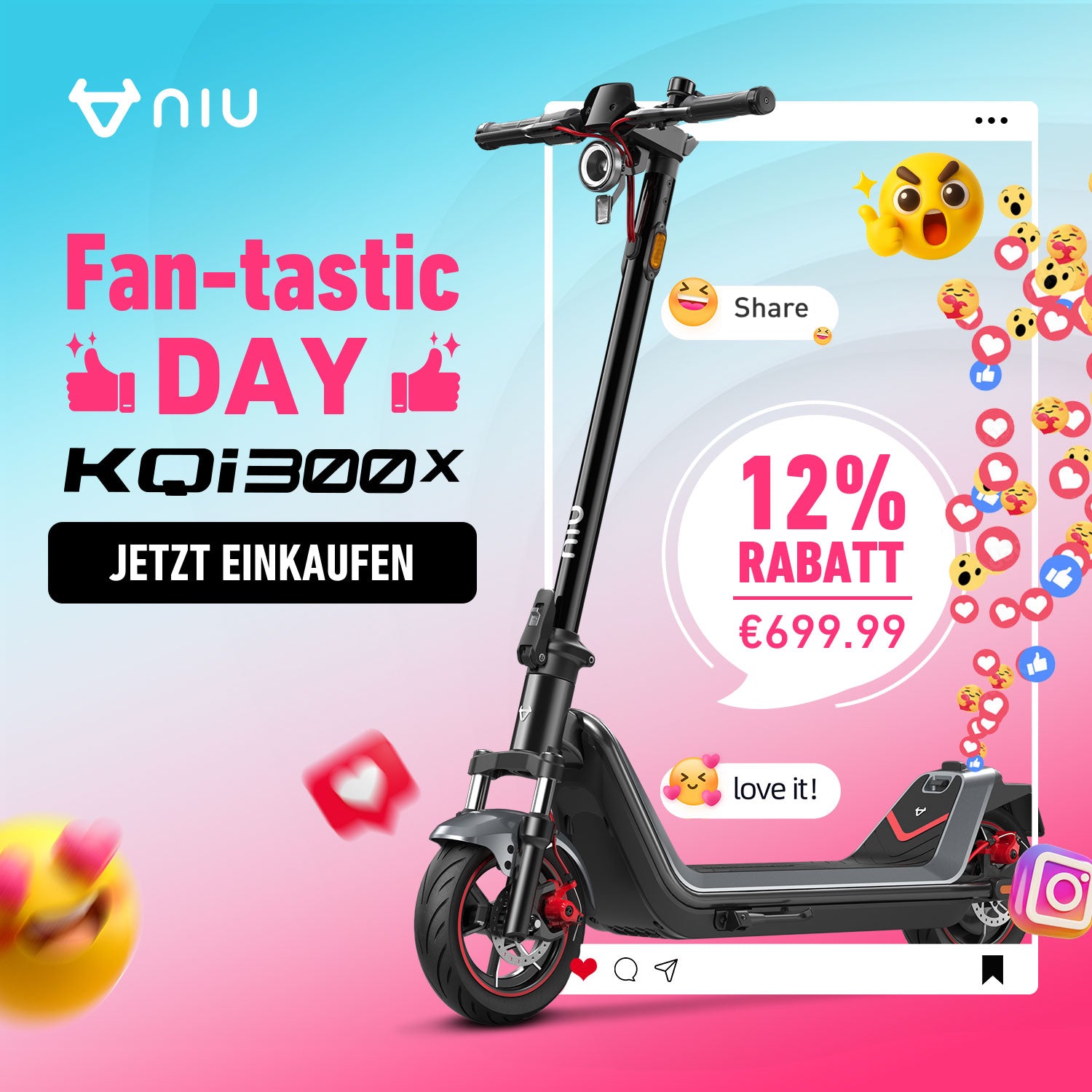 NIU KQi 300X  Elektrotretroller mit All-Terrain-Federung und Straßenzulassung | Reichweite 60km