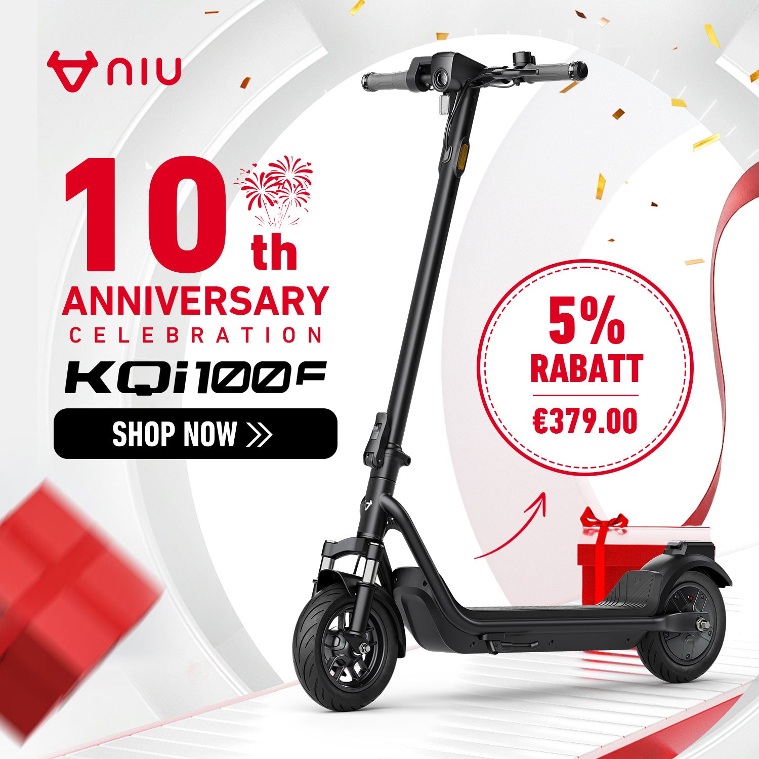 NIU KQi 100F Elektrotretroller mit Straßenzulassung | Reichweite 29km