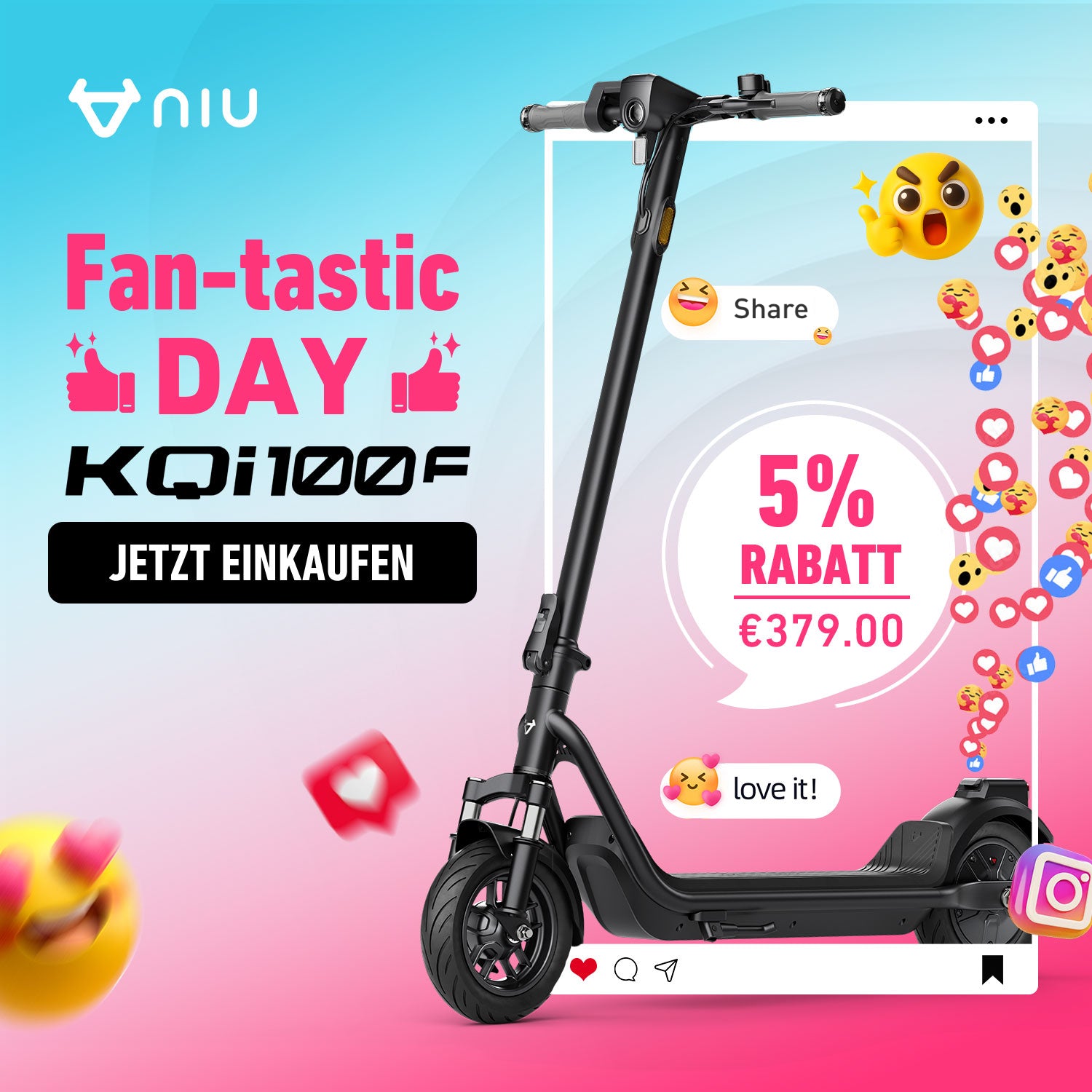 NIU KQi 100F Elektrotretroller mit Straßenzulassung | Reichweite 29km